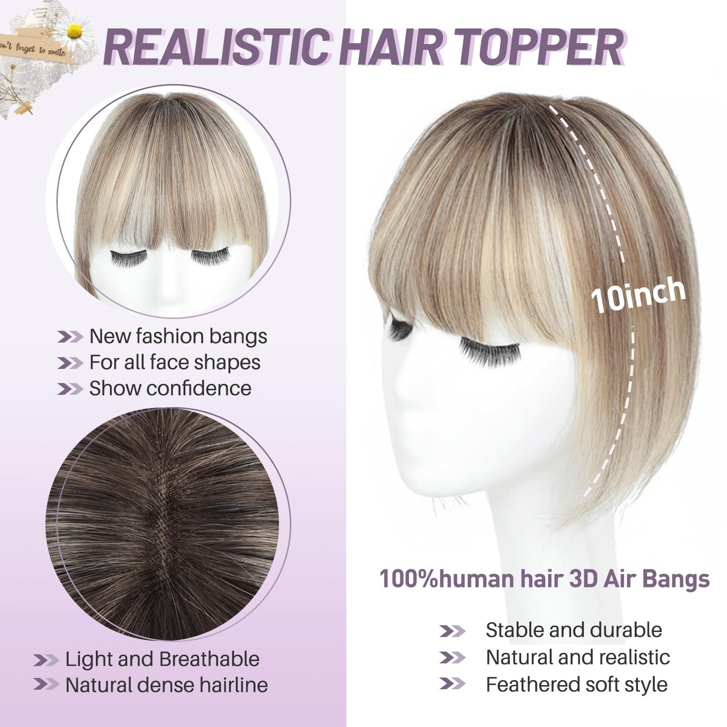 Human Supplementing Piece Female Cover Thinning Real Hair Wig
