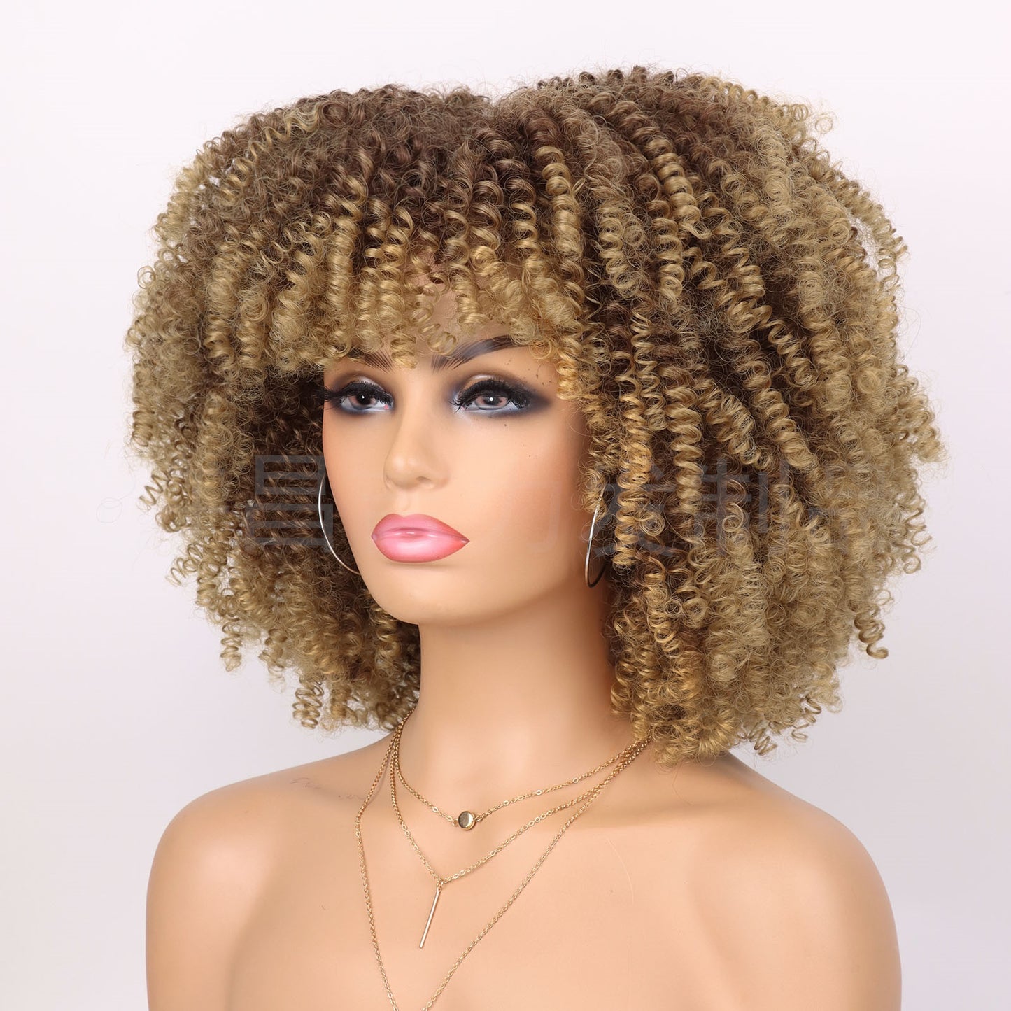 Women's Afro African Small Volume Fluffy Head Wig Short Curly Hair