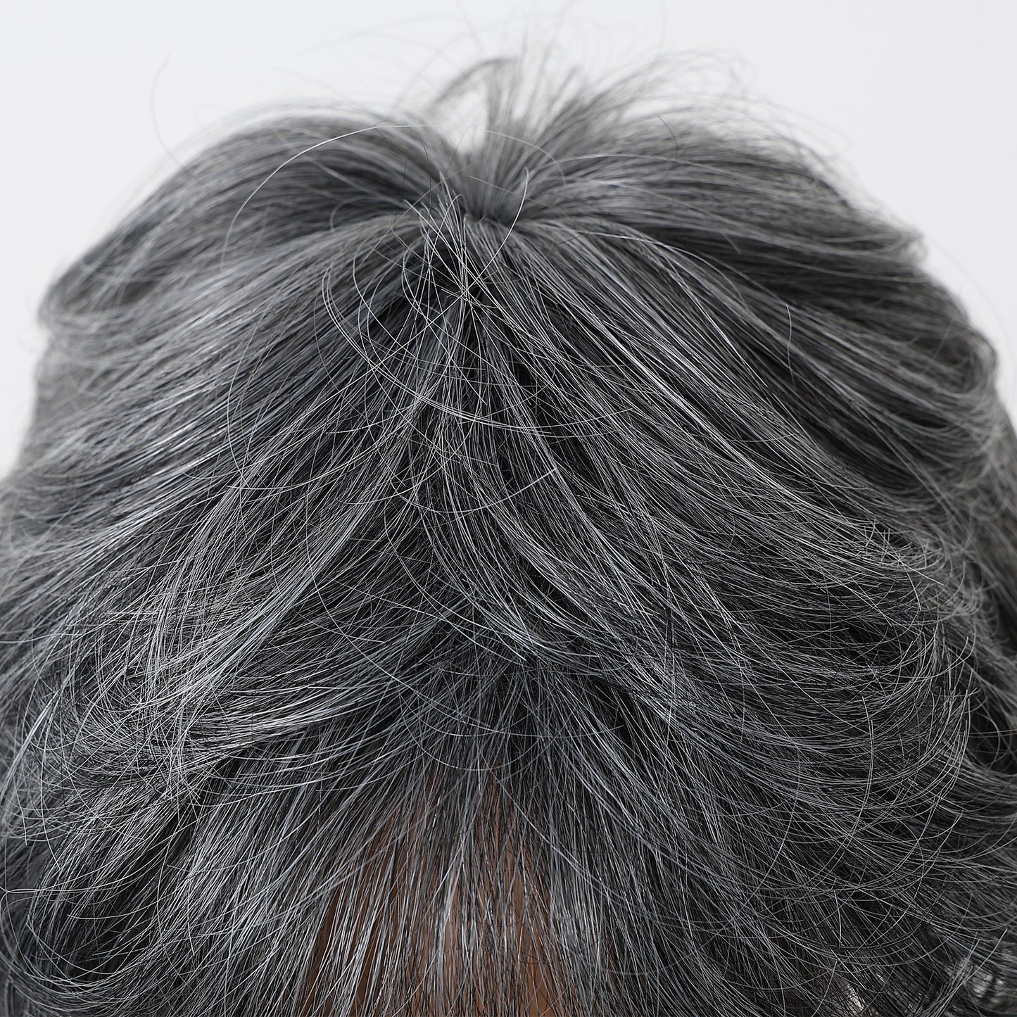 Stylish Sier Gray Grandma Chemical Fiber Wig Short Straight Hair