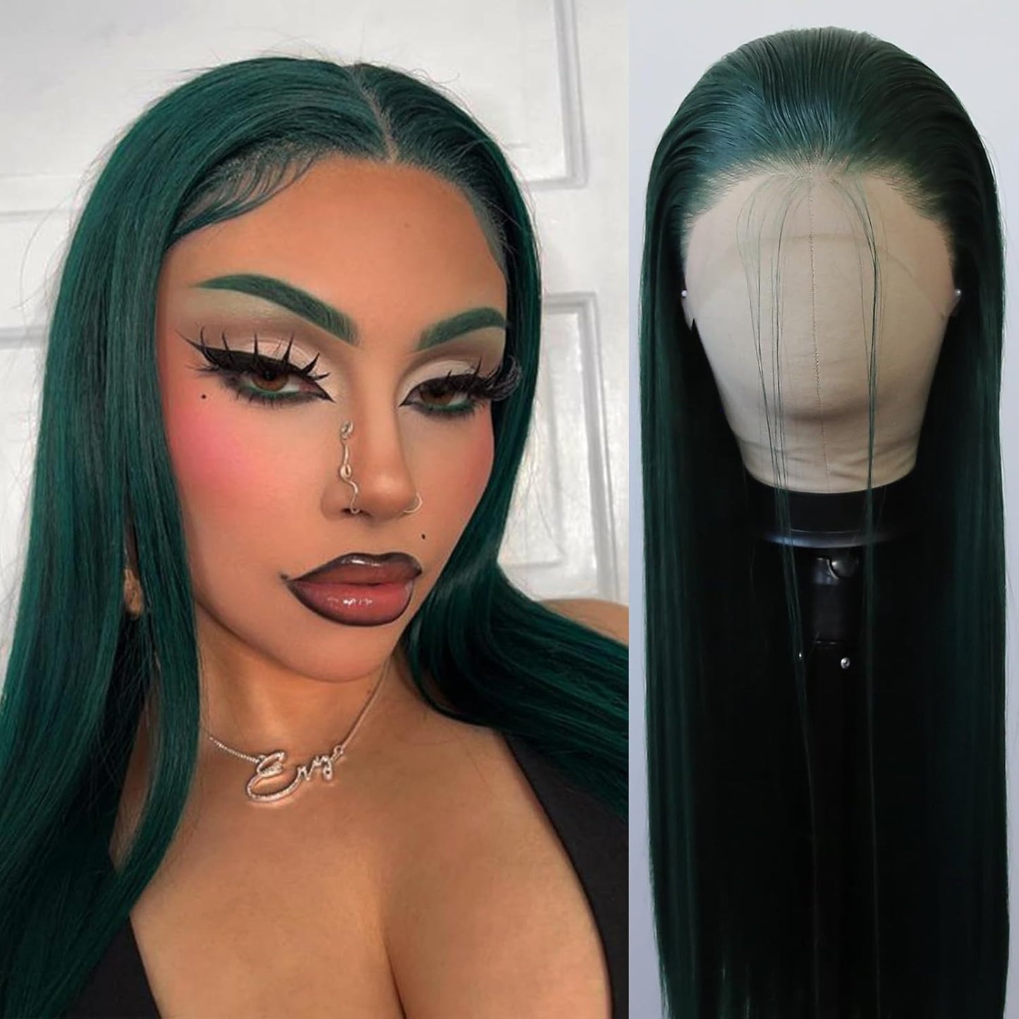 Women's Front Lace Natural Simulation Hair Chemical Long Straight Wig