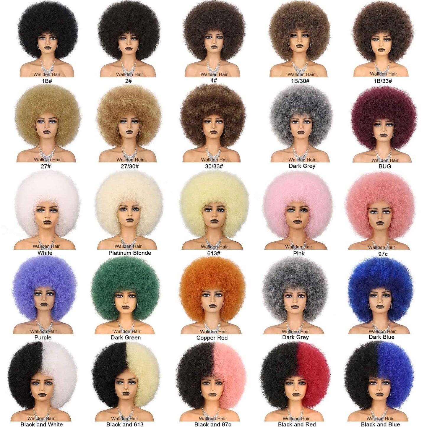Women's African Fluffy Elastic Afro Head Cover Wig Short Curly Hair