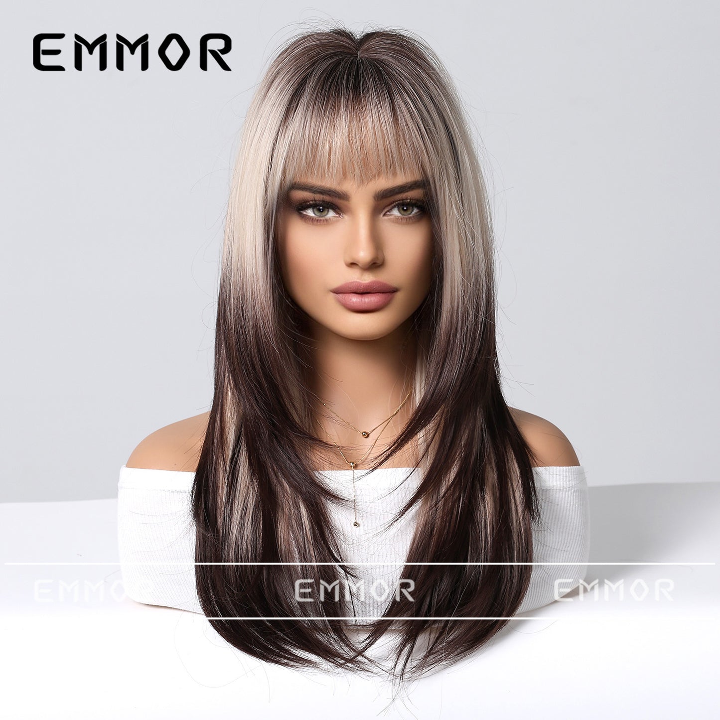 Mid-length Curly Hair Repairing Face Skin Summer Long Straight Wig