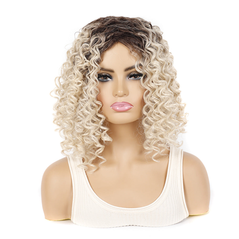 Women's Export African Head Cover Fluffy Small Wig Short Curly Hair