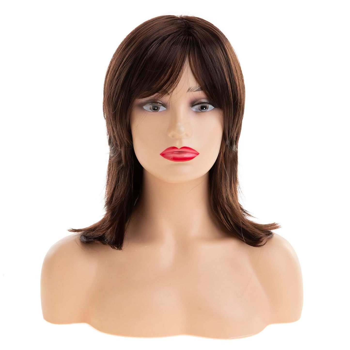 Women's Brown Fashion Synthetic Wigs Partial Medium Wig Short Straight Hair