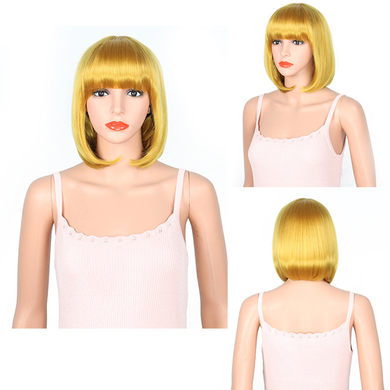 Creative Colorful Cartoon Animation Bangs Wave Wig Short Straight Hair