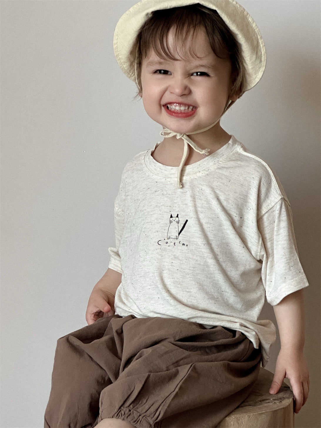 Children's Short-sleeved T-shirt Thin Clothing Korean Style Striped Children's Suit