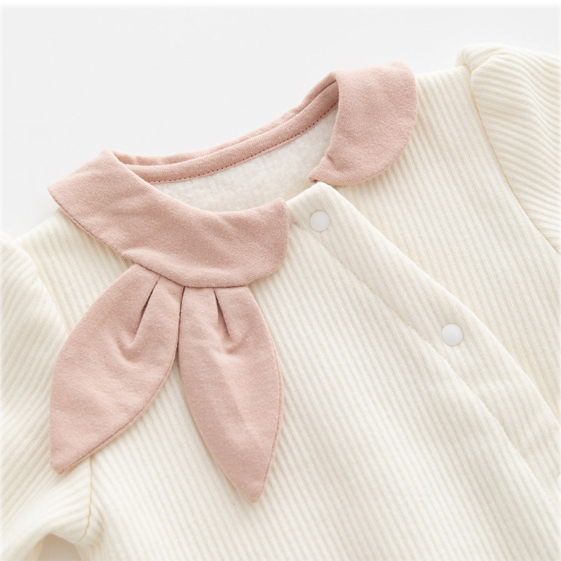 Born Rabbit Ear Lapel Jumpsuit Fleece Clothes Jumpsuit, Climbing Suit