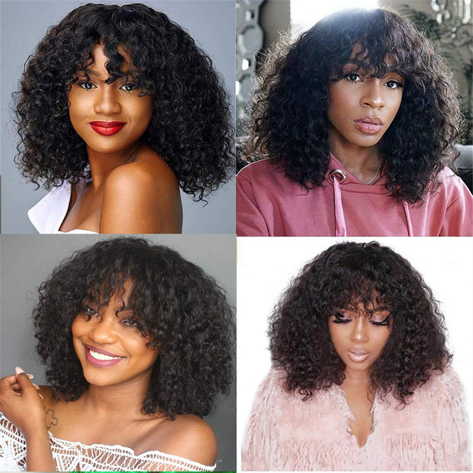 Chopsticks Roll No Piece Cover Human Real Hair Wig
