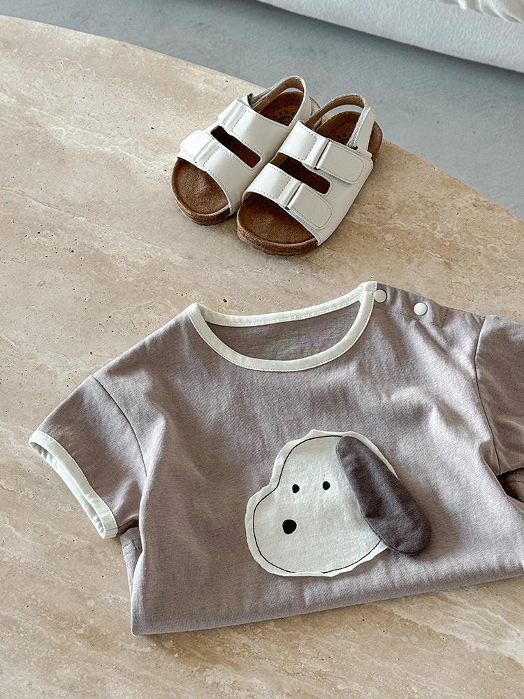 Children's Boy's Short-sleeved Summer Clothes Cartoon Half Sleeve Top Bottoming Shirt Children's T-shirt