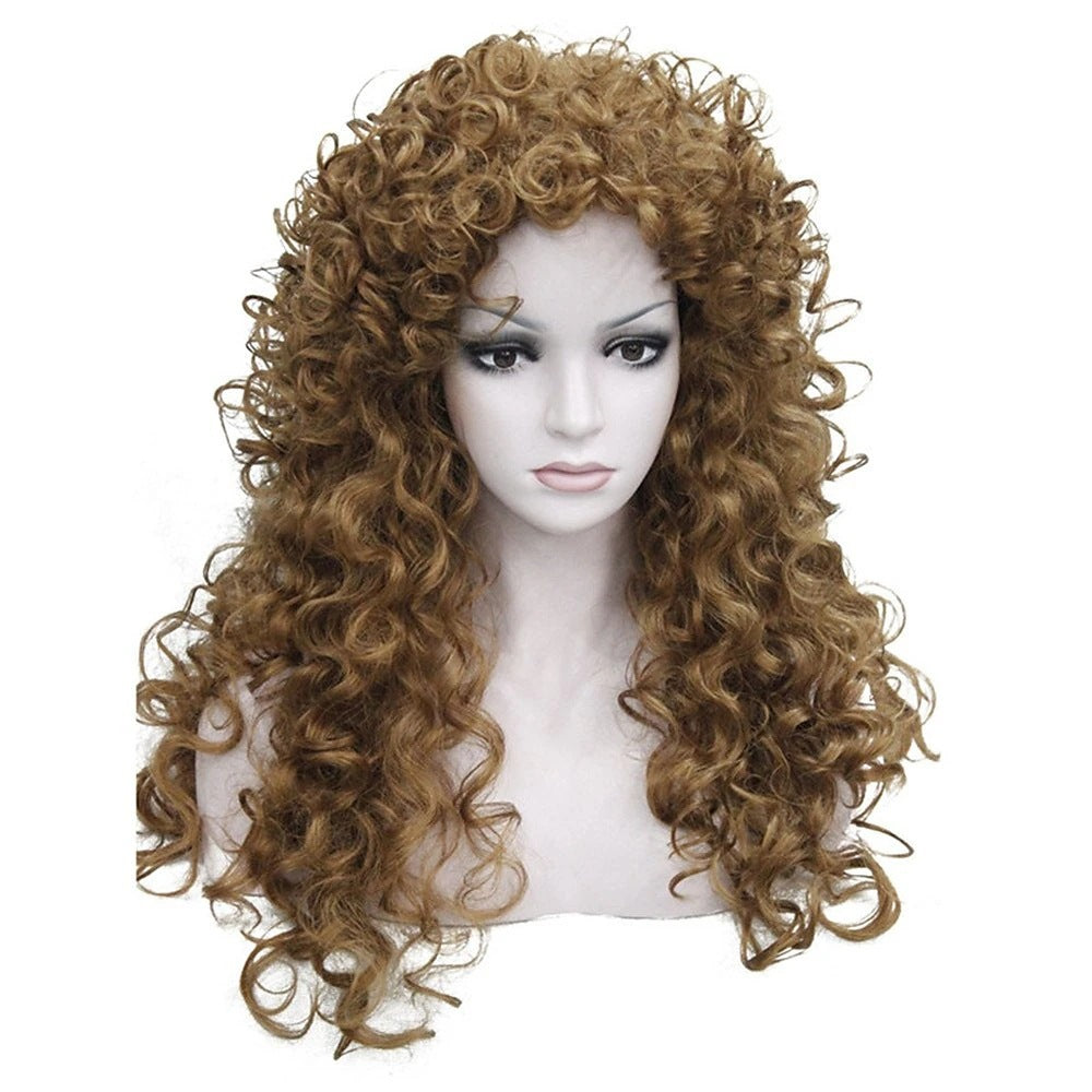 Women's African Wigs With Small Curly Hair Head Wig Long Curls