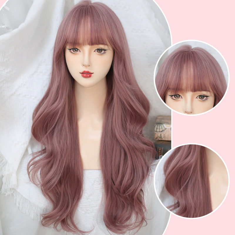 Women's Gentle Curly Natural Simulation Human Air Bangs Full Other Wig