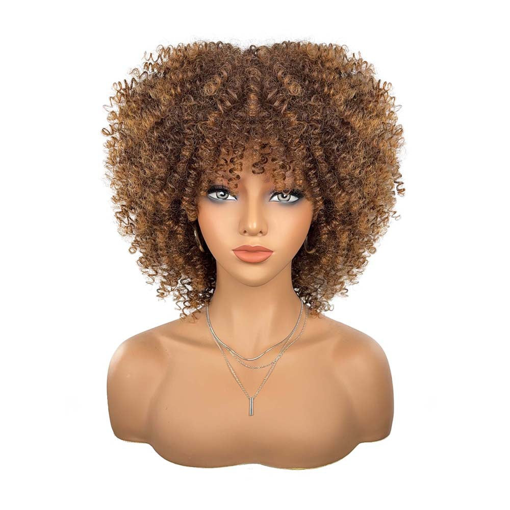 Natural Afro Fluffy Small Volume Fiber Wig Short Curly Hair