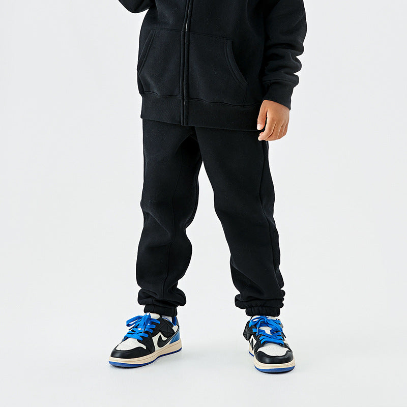 Children's Clothing Gray Series Veet Boys Fashion Thick Children's Pants