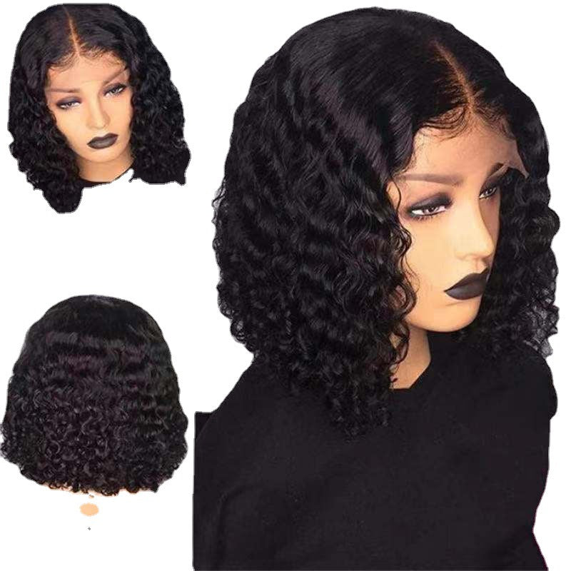 Women's African Wigs With Small Black Medium Wig Short Curly Hair