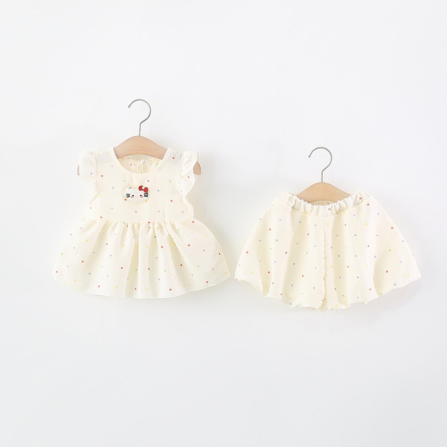 Children's Summer Cartoon Color Polka Dot Shorts Two-piece Set Children's Suit