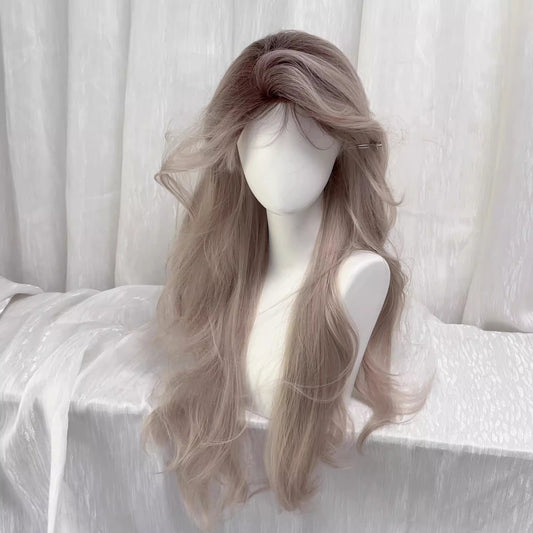 Women's American Style Maine Mid-length Bangs Curly Hair Wig Long Curls