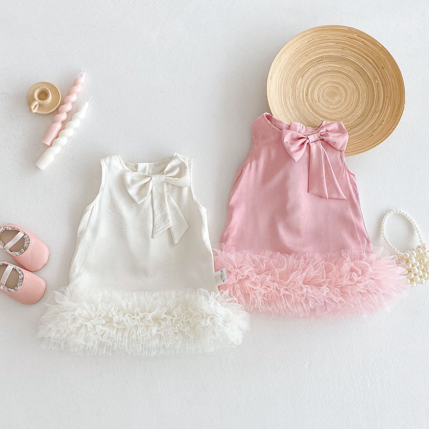 Children's Princess Summer Solid Color Tulle Skirt Trendy Korean Children's Dress
