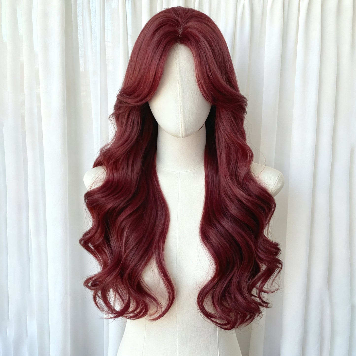 Natural Fluffy Fashion Seamless Mid-length Bangs Big Wave Wig Long Curls