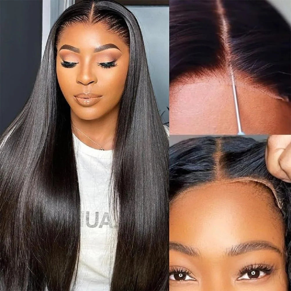 Durable Lace Long Straight Original Human Real Hair Wig