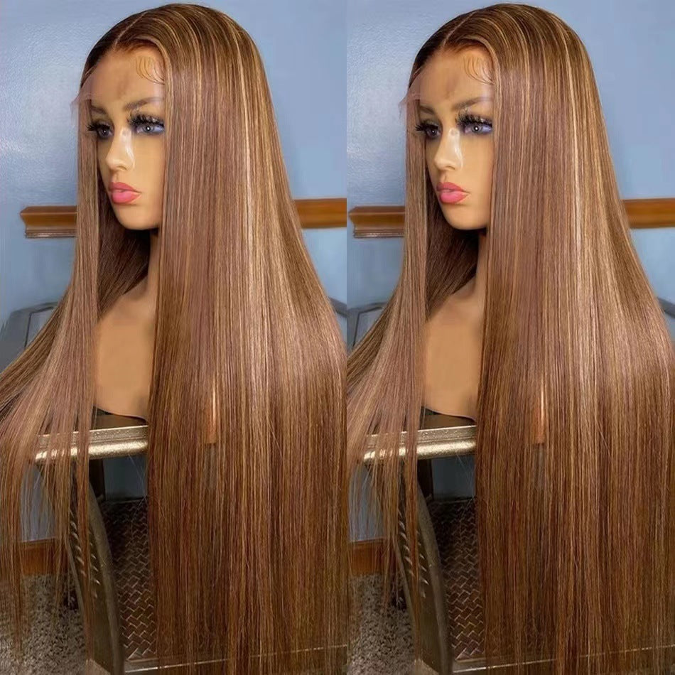 Women's Front Lace Small Sheath Hair Head Long Straight Wig