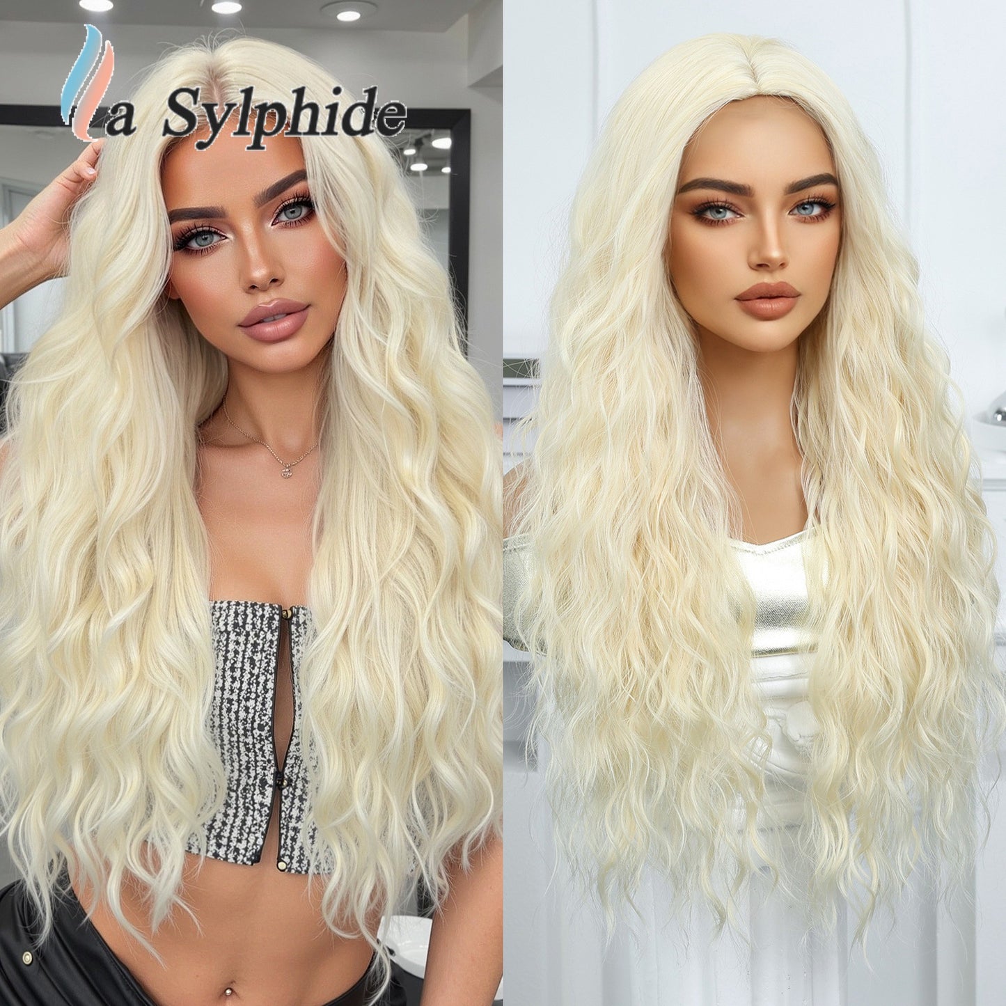 Braid Dark Brown Gradient Medium Curly Hair Fiber Chemical Wig Long Curls