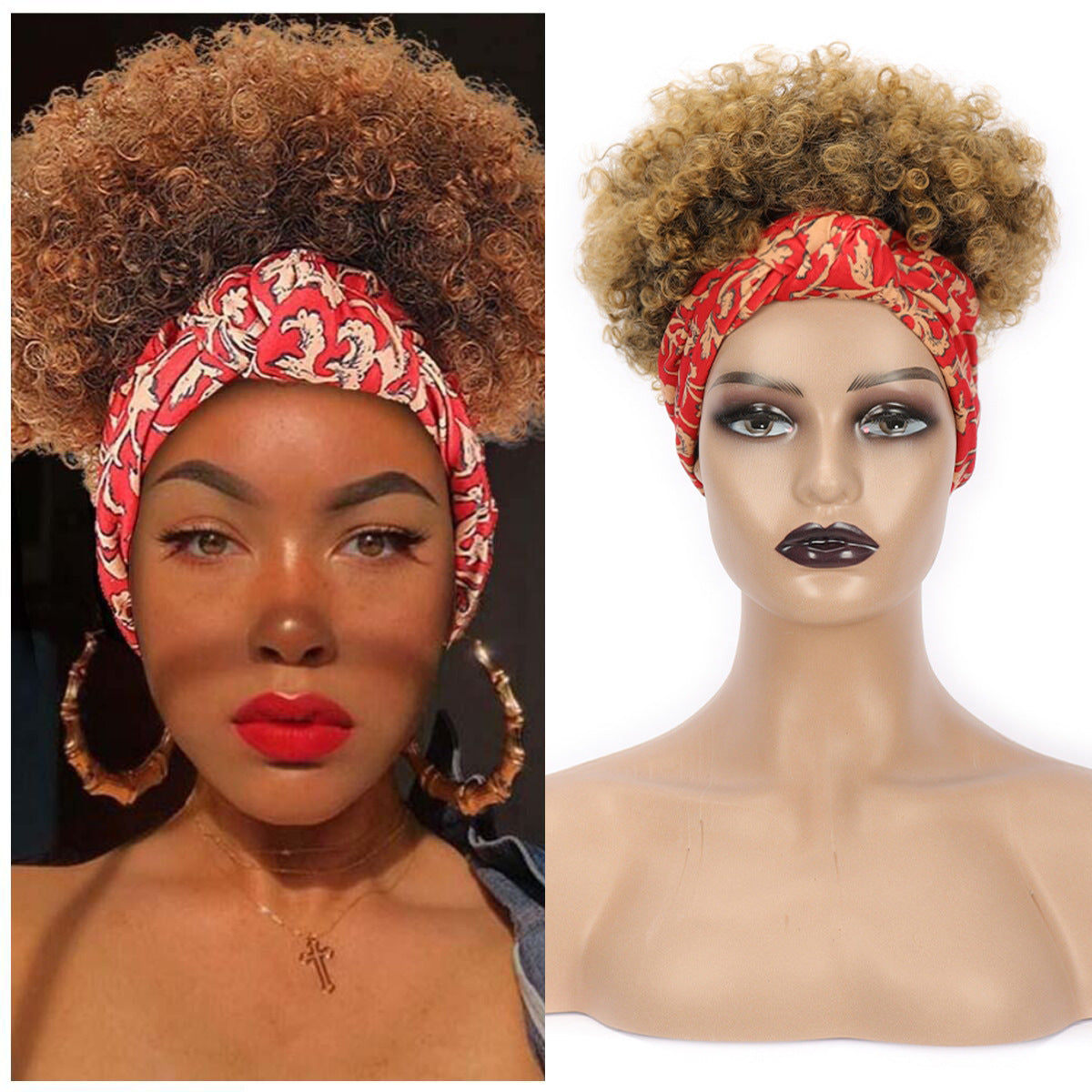 Towel African Small Volume Afro Synthetic Wig Short Curly Hair