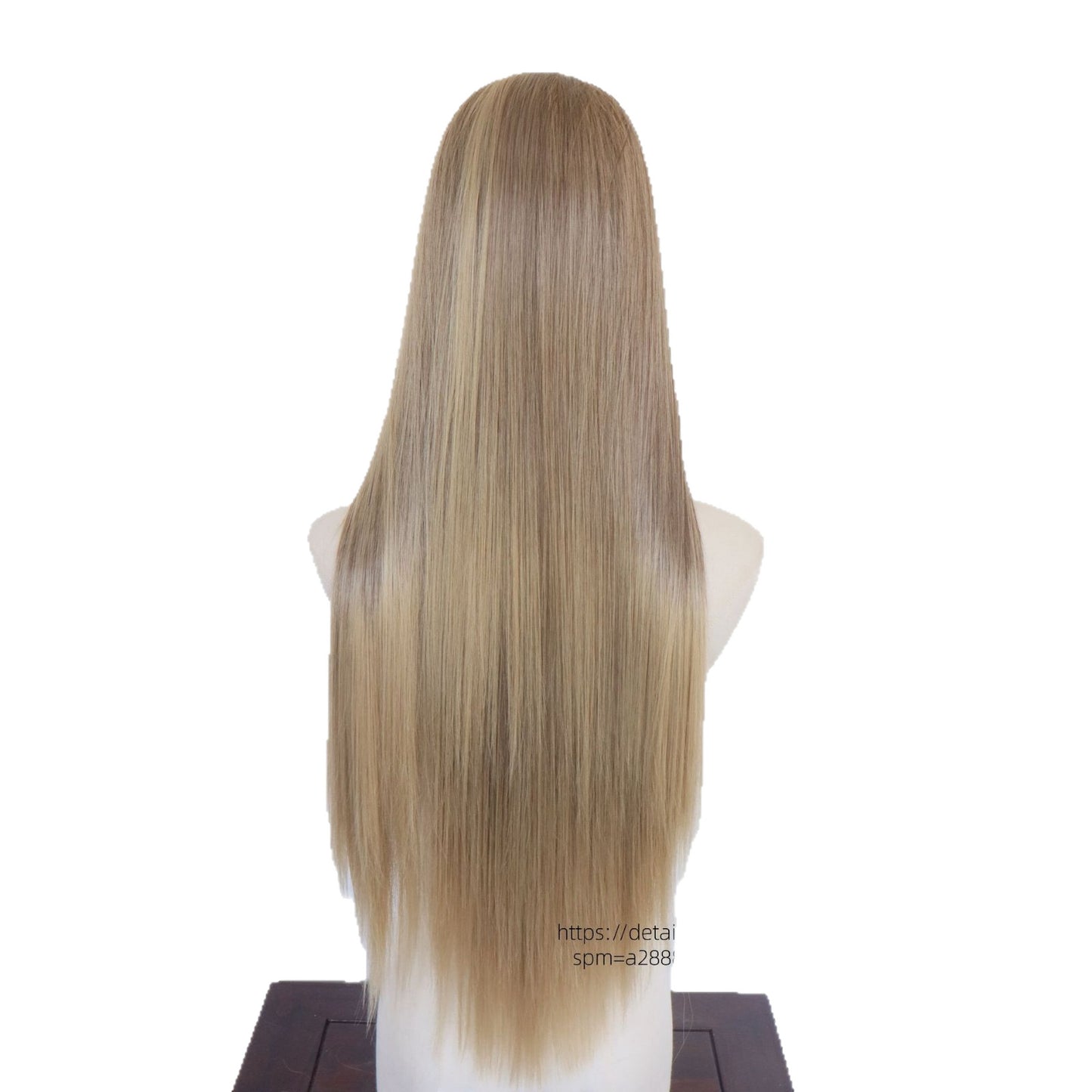 Inch Gold Gradient Synthetic Lace Forehead Ladies Heat Long Straight Wig