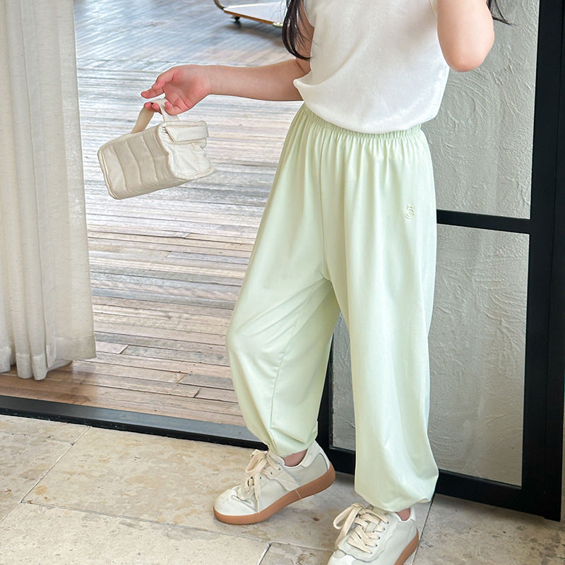 Children's Week Trousers Solid Color Thin Uv Protection Children's Pants