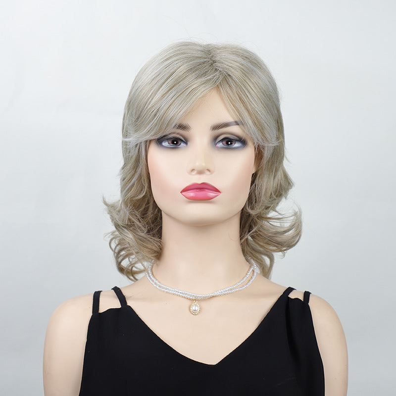 Female Fashion Fluffy Brown Chemical Fiber Wig Short Curly Hair