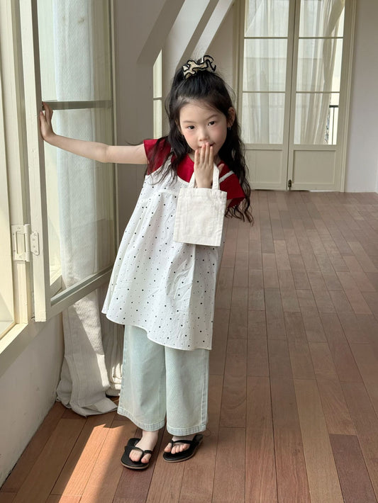 Children's Summer Korean Style Clothing Slip Wide Cotton Children's Dress