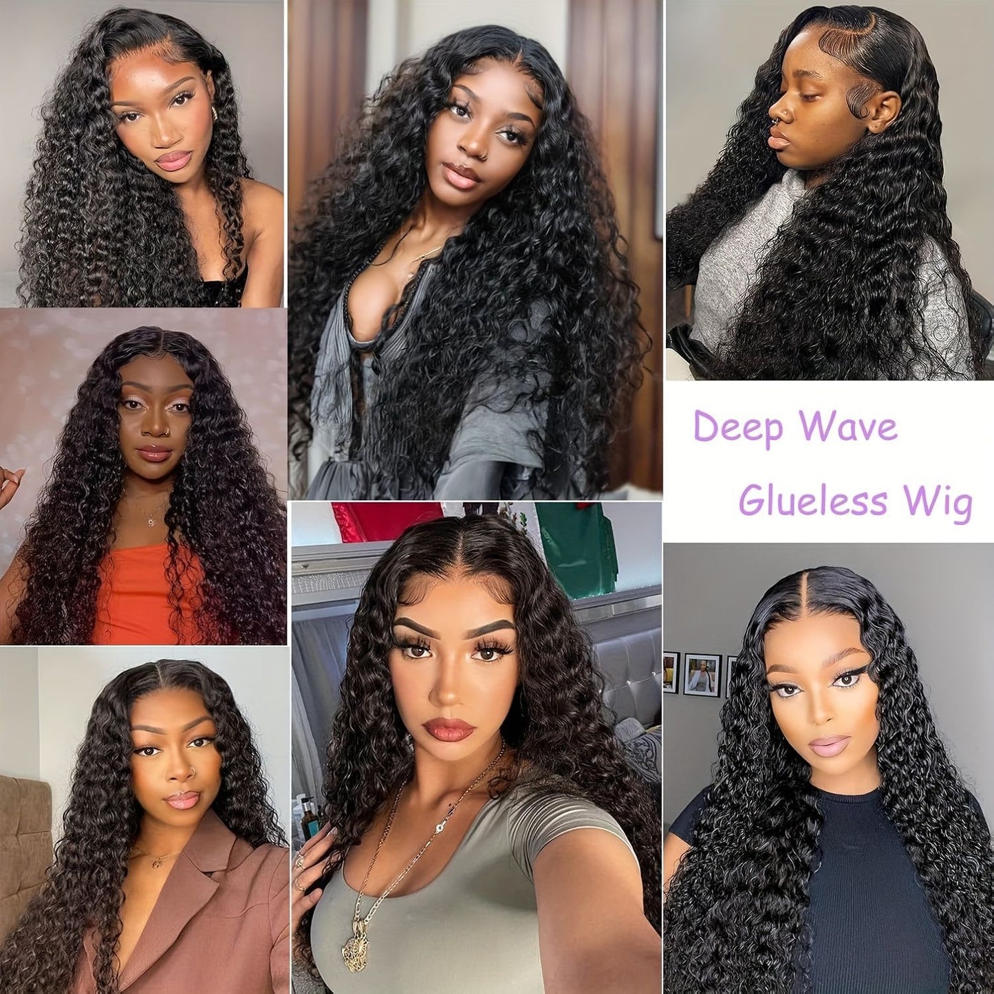 Women's For Small Black Curly Hair Fluffy Natural Seamless Replace Real Wig Long Curls