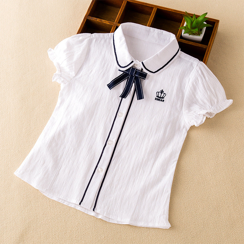 College Style Summer Medium Large Western Little Cotton Children's Shirt