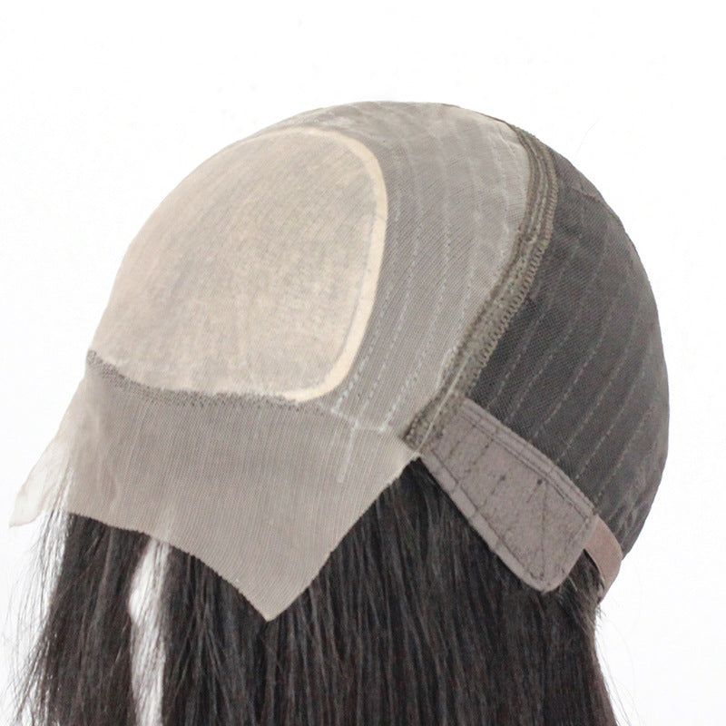 Women's Realistic Natural Mid-length Front Lace Delivery Long Straight Wig