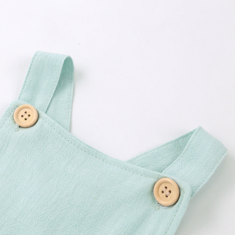 Summer Suspender Romper Cotton Linen Sleeveless Triangle Jumpsuit, Climbing Suit