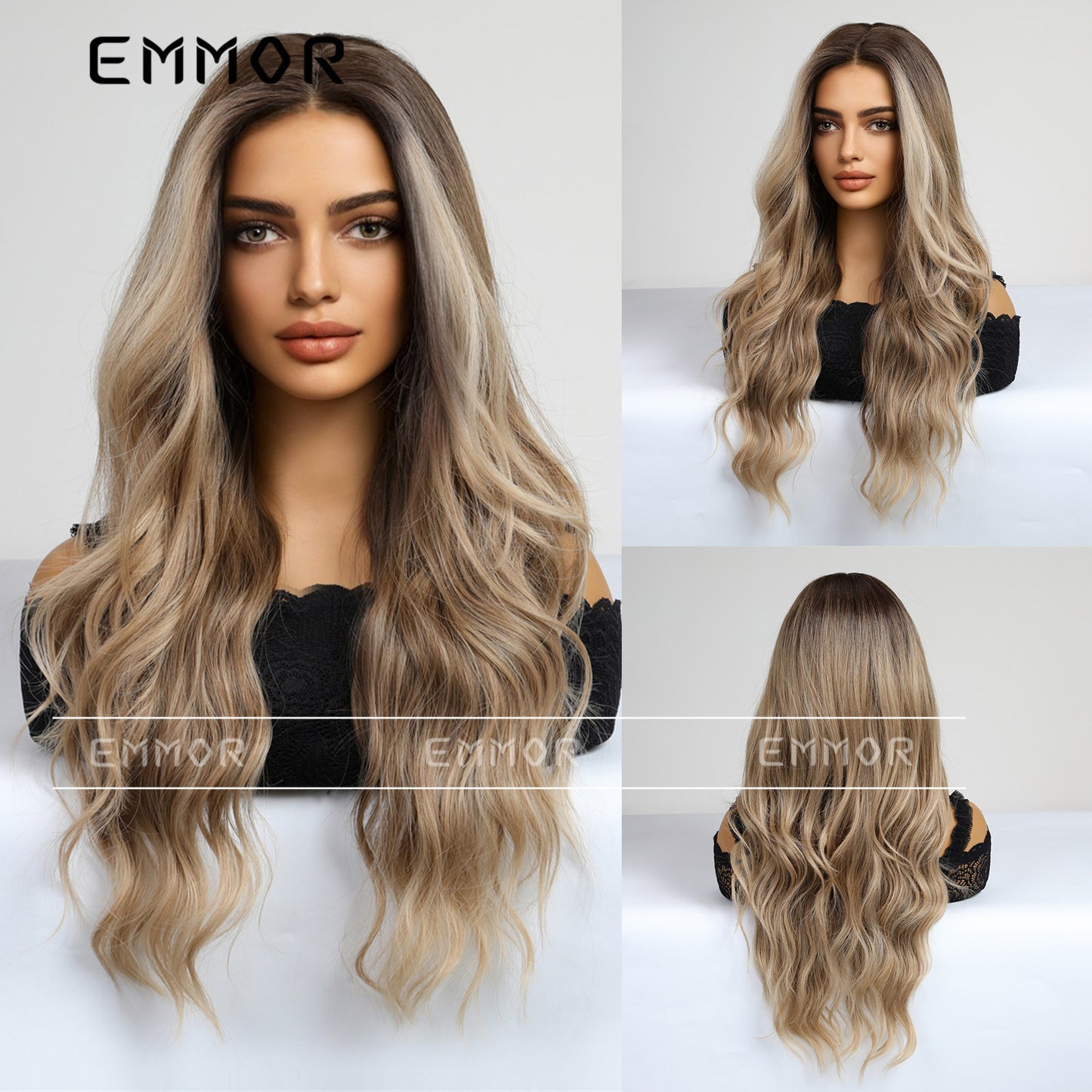 Medium Large Wave Curly Hair Gradient Wig Long Curls