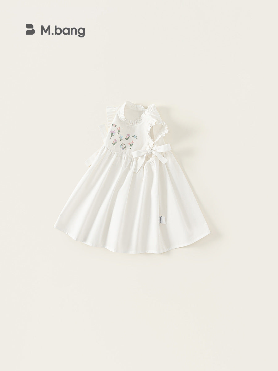 Children's Clothing Summer Pastoral Sleeveless Lace Collar Embroidered Children's Dress