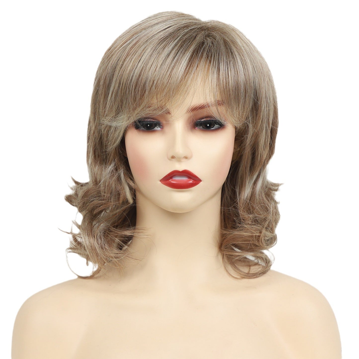 Female Fashion Fluffy Brown Chemical Fiber Wig Short Curly Hair