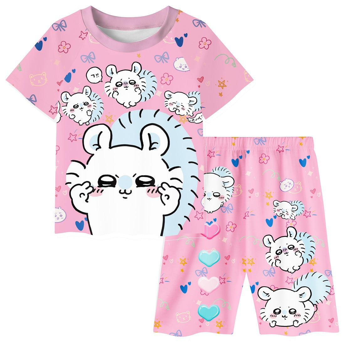 Children's Little Squirrels Cartoon Summer Short Sleeve Children's Suit