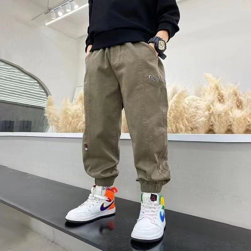 Children's Autumn Casual Overalls Medium Big Handsome Children's Pants