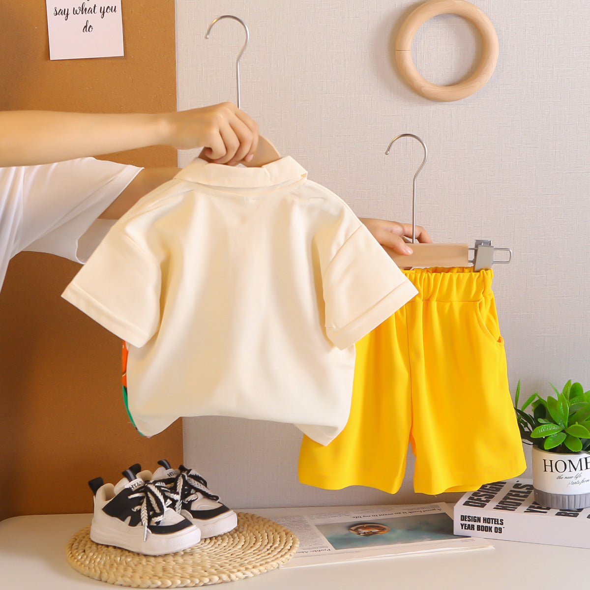 Boys Summer Fashion Clothes Cartoon Short-sleeved Shirt Two-piece Children's Suit