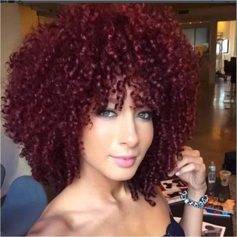 African Small Volume Fluffy Female Synthetic Chemical Fiber Wig Short Curly Hair