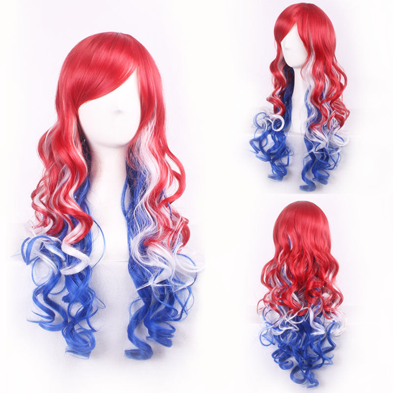 Chemical Fiber Long Curly Hair Side Cos Wig