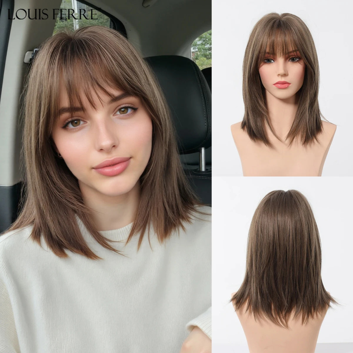 Women's High-level Collarbone Length Haircut Simulation Repairing Wig Short Straight Hair