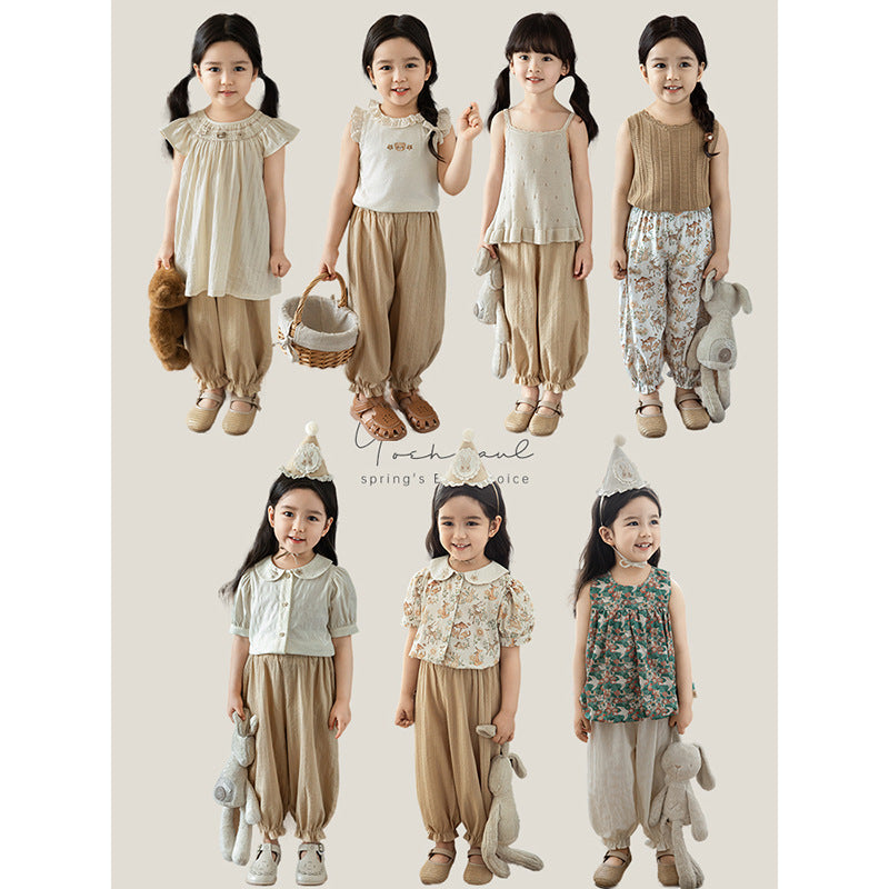 Mori Style Rabbit Lantern Summer Childlike Cute Jacquard Casual Children's Pants