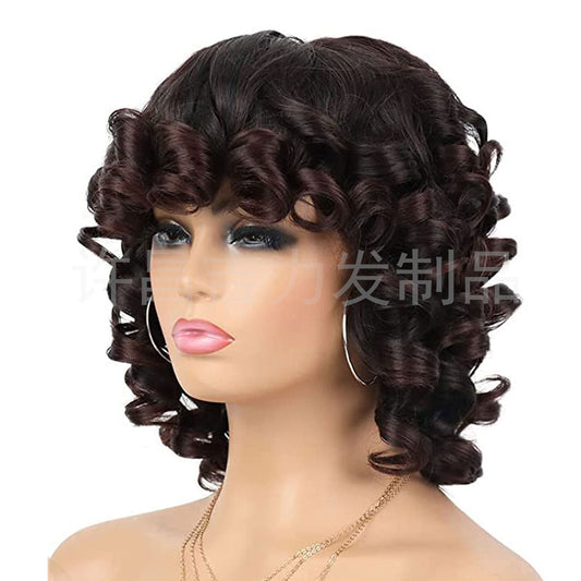 Women's Head Cover African Small Roman Wig Short Curly Hair