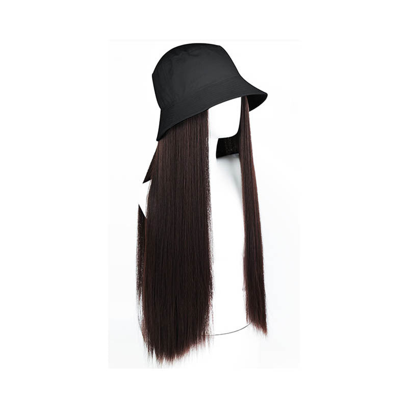 Women's Hair One-piece Bucket Curly Wavy Natural Wig Long Curls