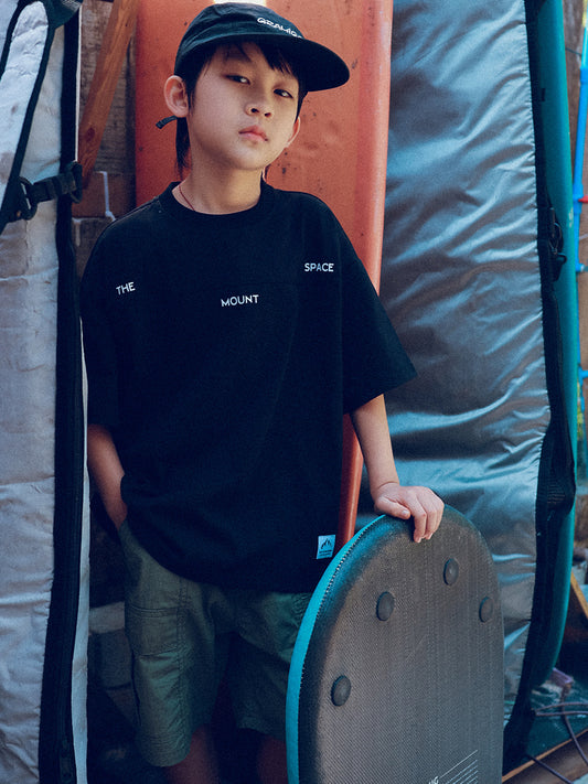 Children's Short-sleeved Mountain Outdoor Clothing Casual Letter Print Children's T-shirt