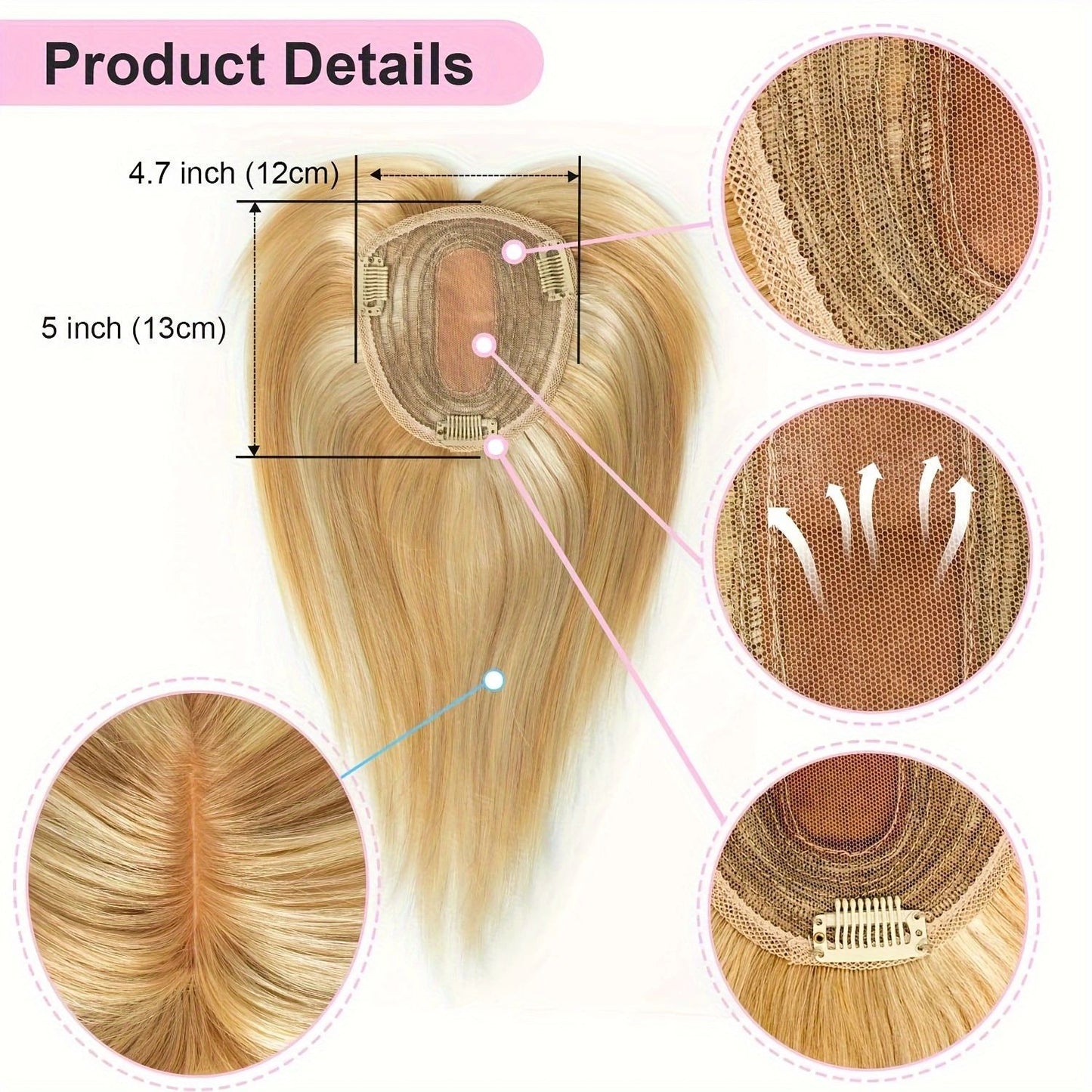 Women's Cm Woven Head Additional Piece Covering Gray Imitation Delivery Needle Real Hair Wig