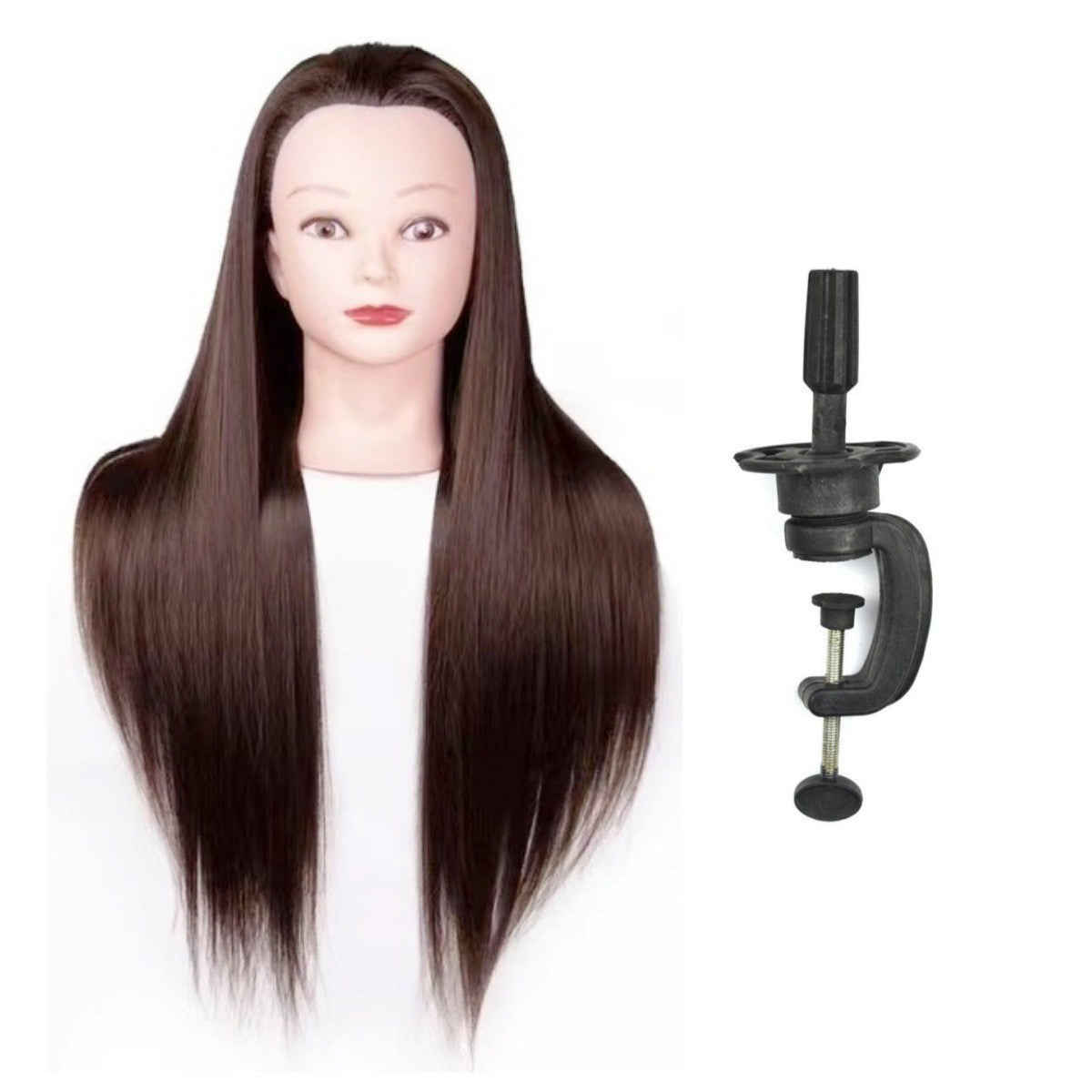 Head Braided Hair Practice Mannequin Hairdressing Cutting Wig Ponytail