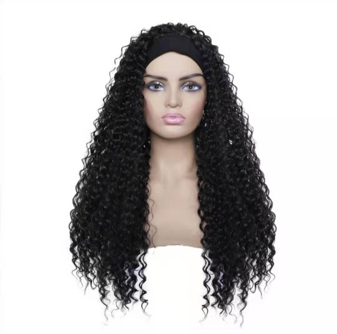 African Hair Band Small Volume Wound Tube Afro Curly Head Wig Long Curls